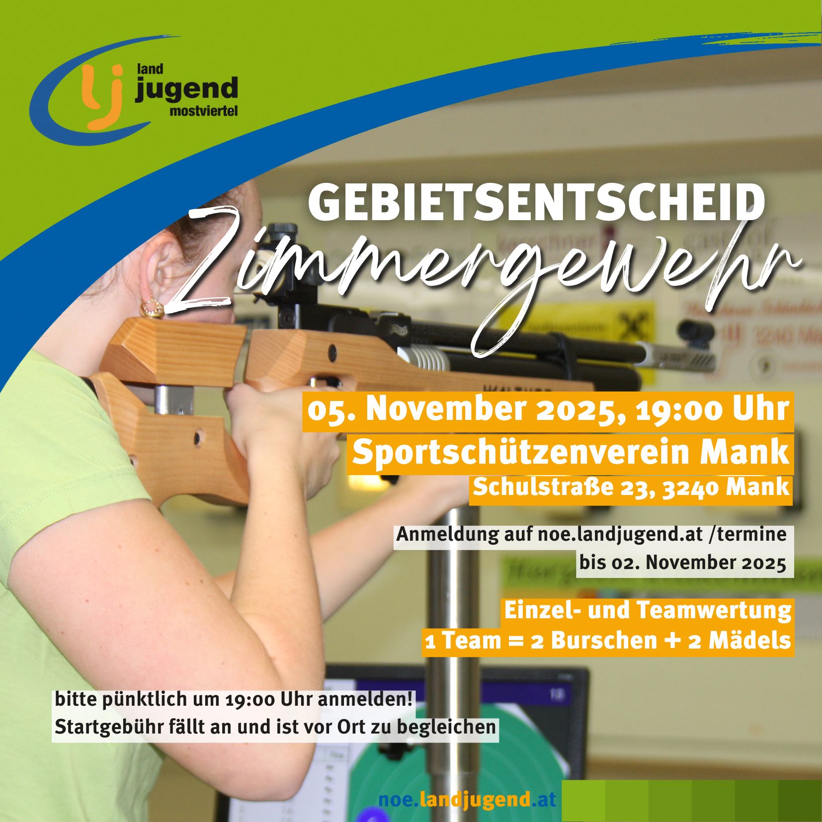 Gebietsentscheid Zimmergewehrschießen in der Landjugend Mostviertel