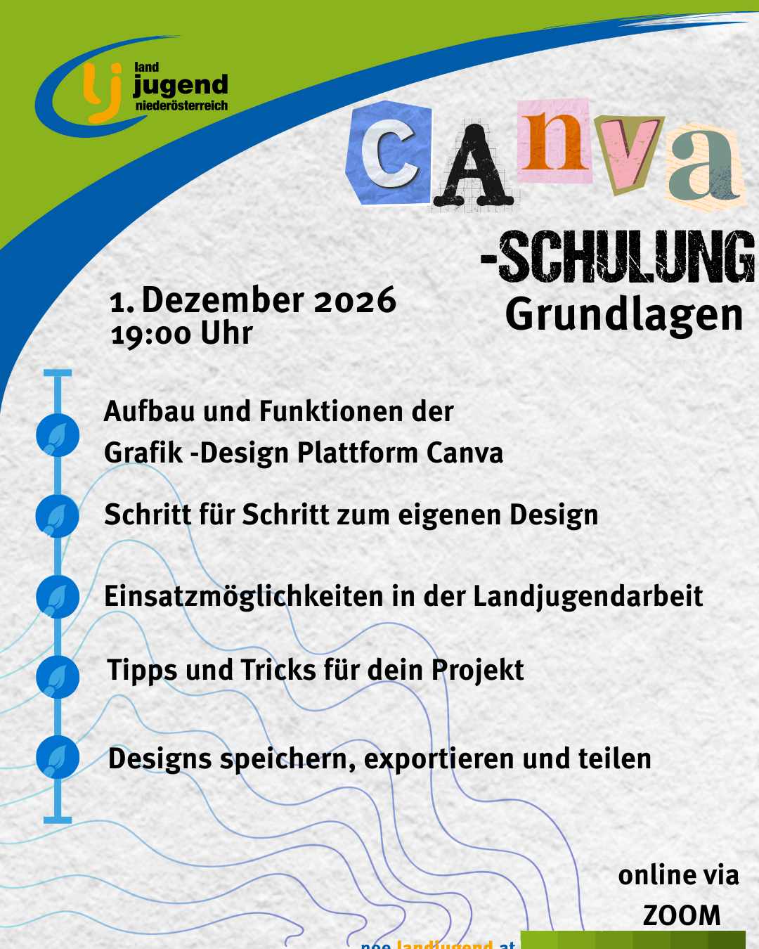 AUSGEBUCHT - Online Seminar - "Canva-Schulung-Basics" in der Landjugend Niederösterreich