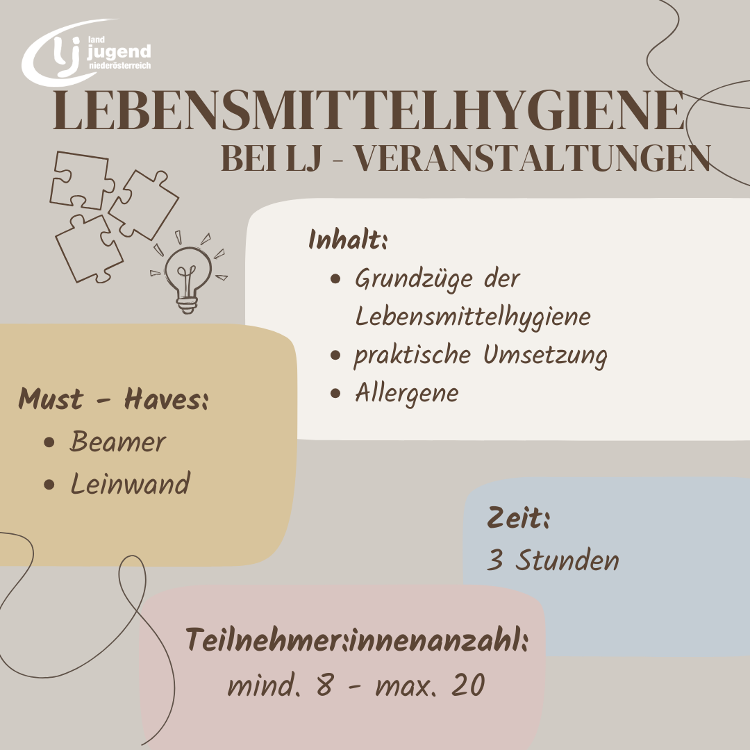 Lebensmittelhygieneschulung in den Bezirken Mank, Melk, Persenbeug, Ybbs