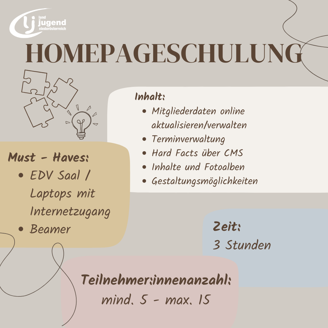 Homepageschulung im Bezirk Hainfeld/Lilienfeld