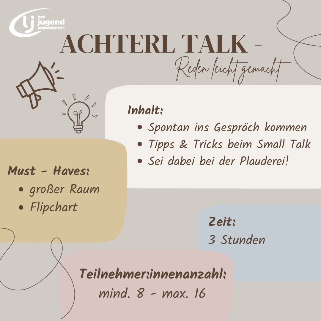 Achterl talk - Reden leicht gemacht im Bezirk Hainfeld/Lilienfeld