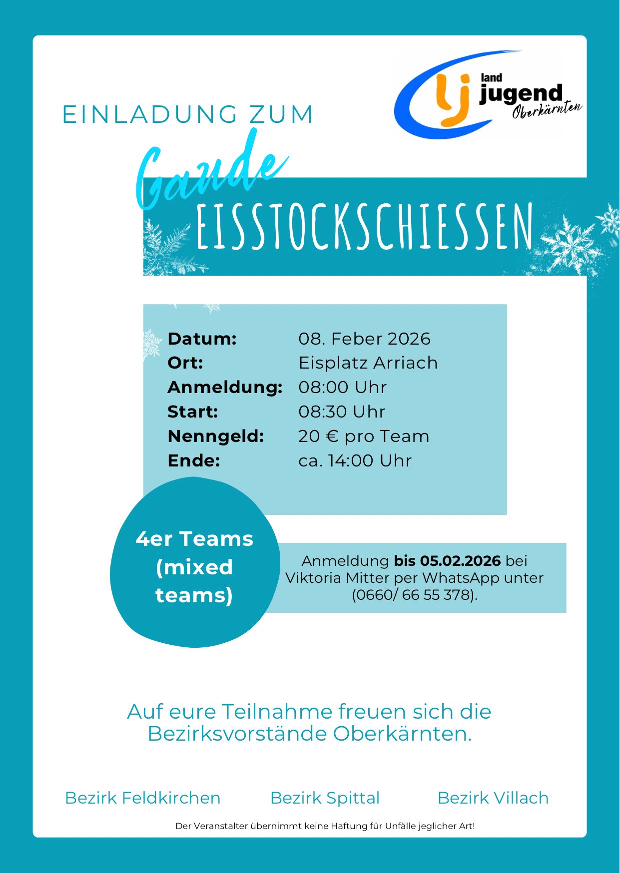 Spittal, Feldkirchen, Villach: Gaude-Eisstockschiessen