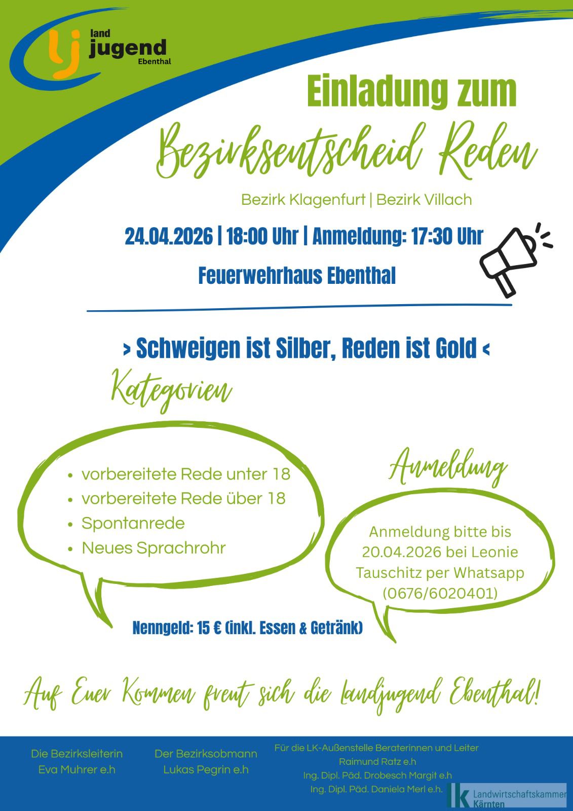 Klagenfurt und Villach: Bezirksentscheid Reden