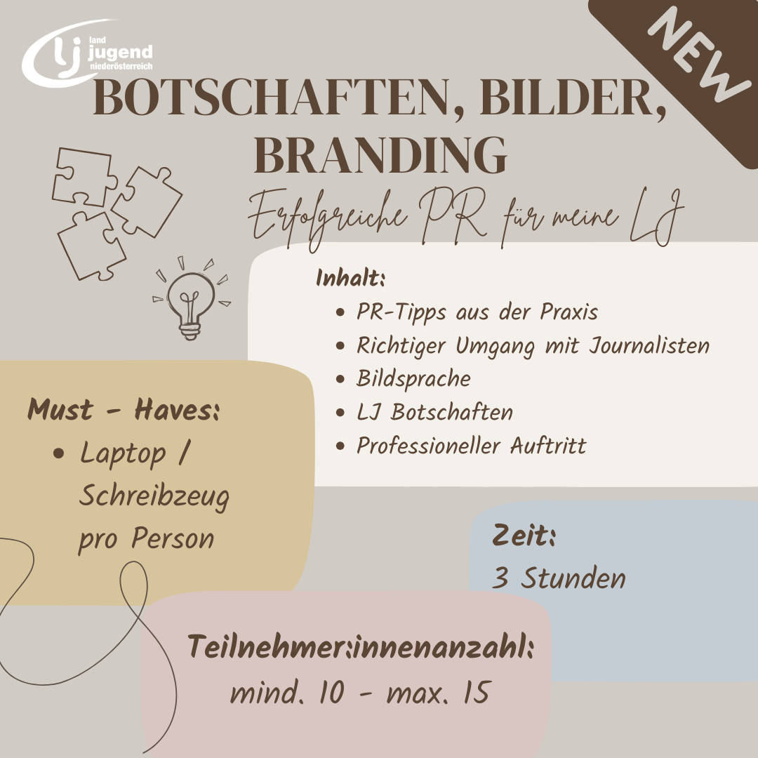 Botschaften, Bilder, Branding: Erfolgreiche PR für meine Landjugend im Bezirk Mautern