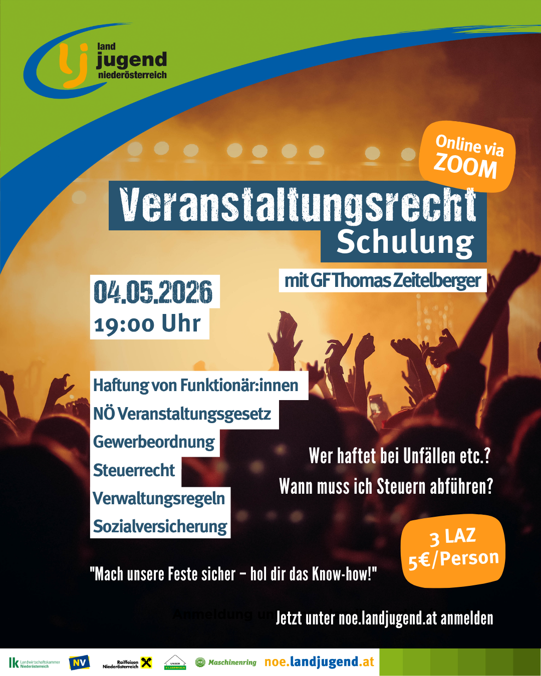 Online Seminar - "Veranstaltungsrecht" in der Landjugend Niederösterreich