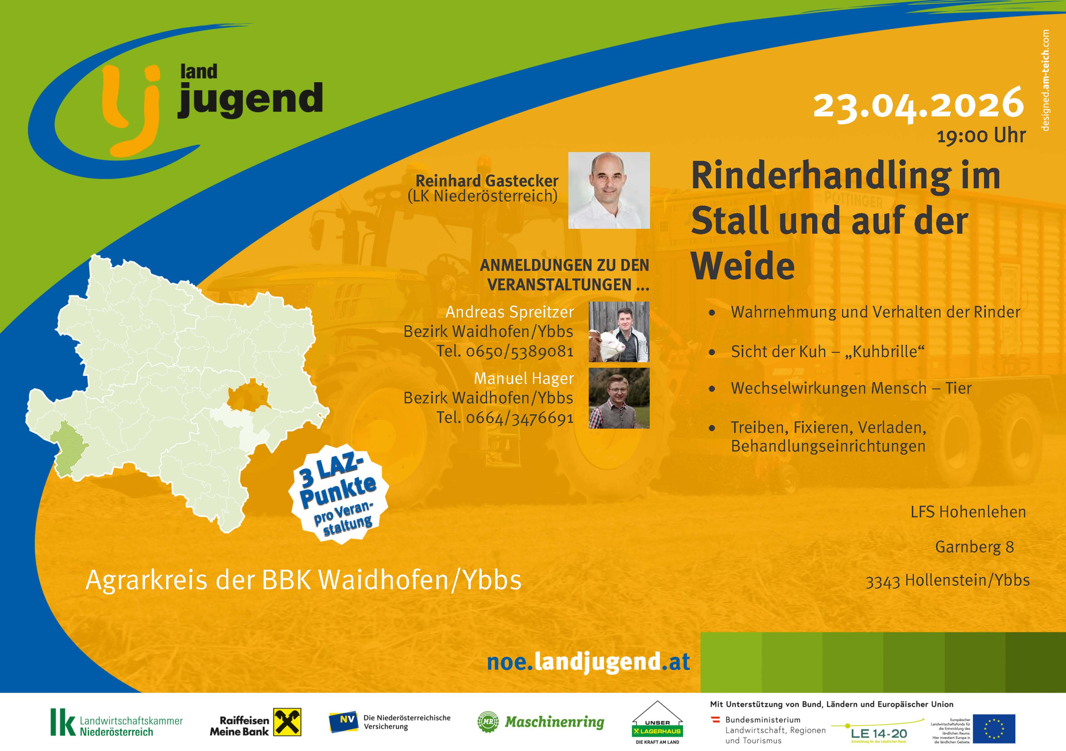 Agrarkreis der BBK Waidhofen/Ybbs - "Rinderhandling im Stall und auf der Weide"