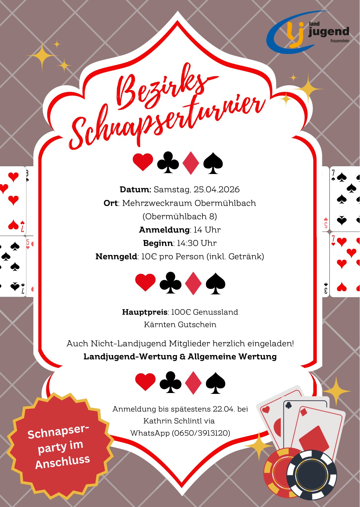 Frauenstein: Bezirksschnapsturnier