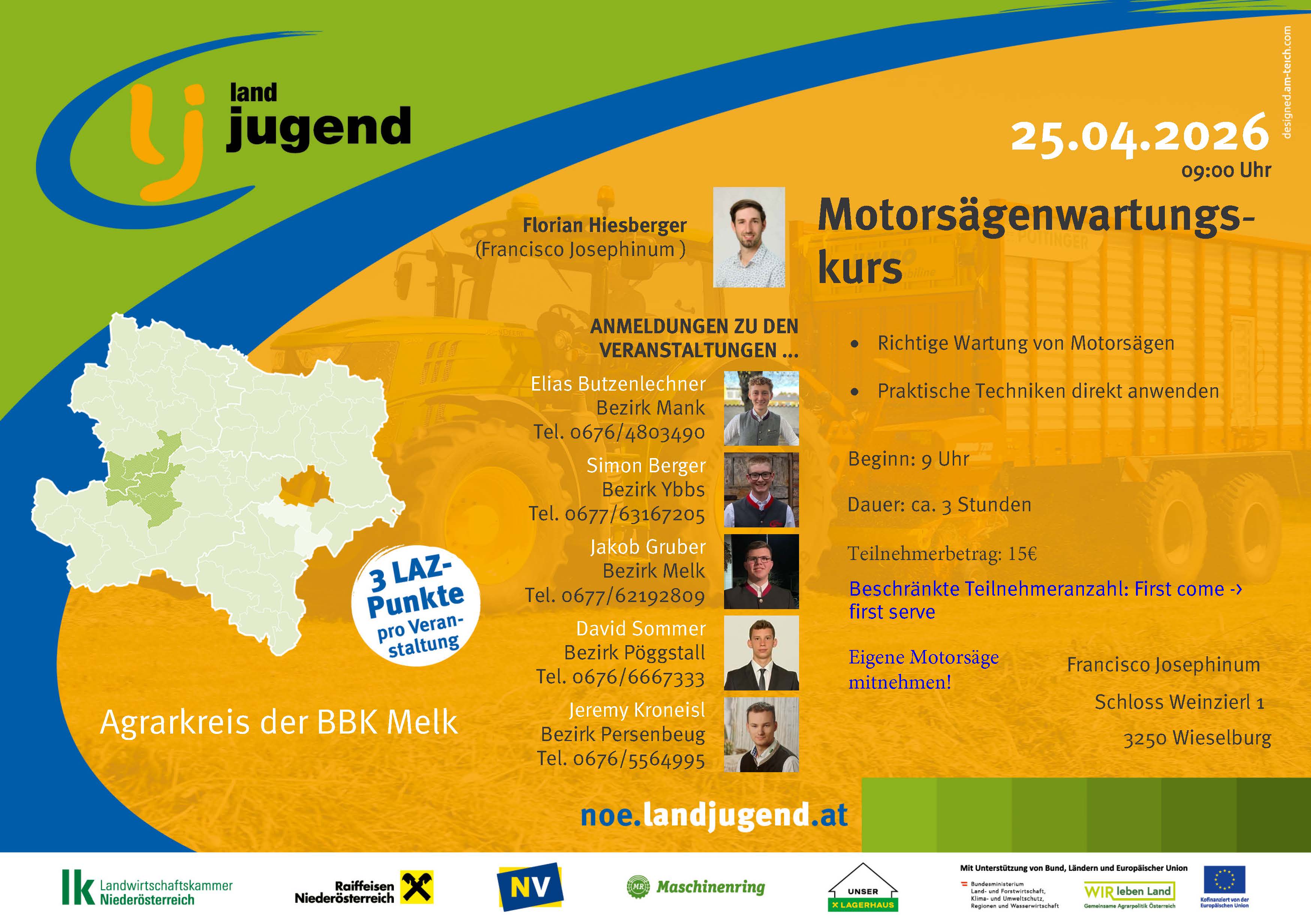 Agrarkreis der BBK Melk - "Motorsägenwartungskurs"