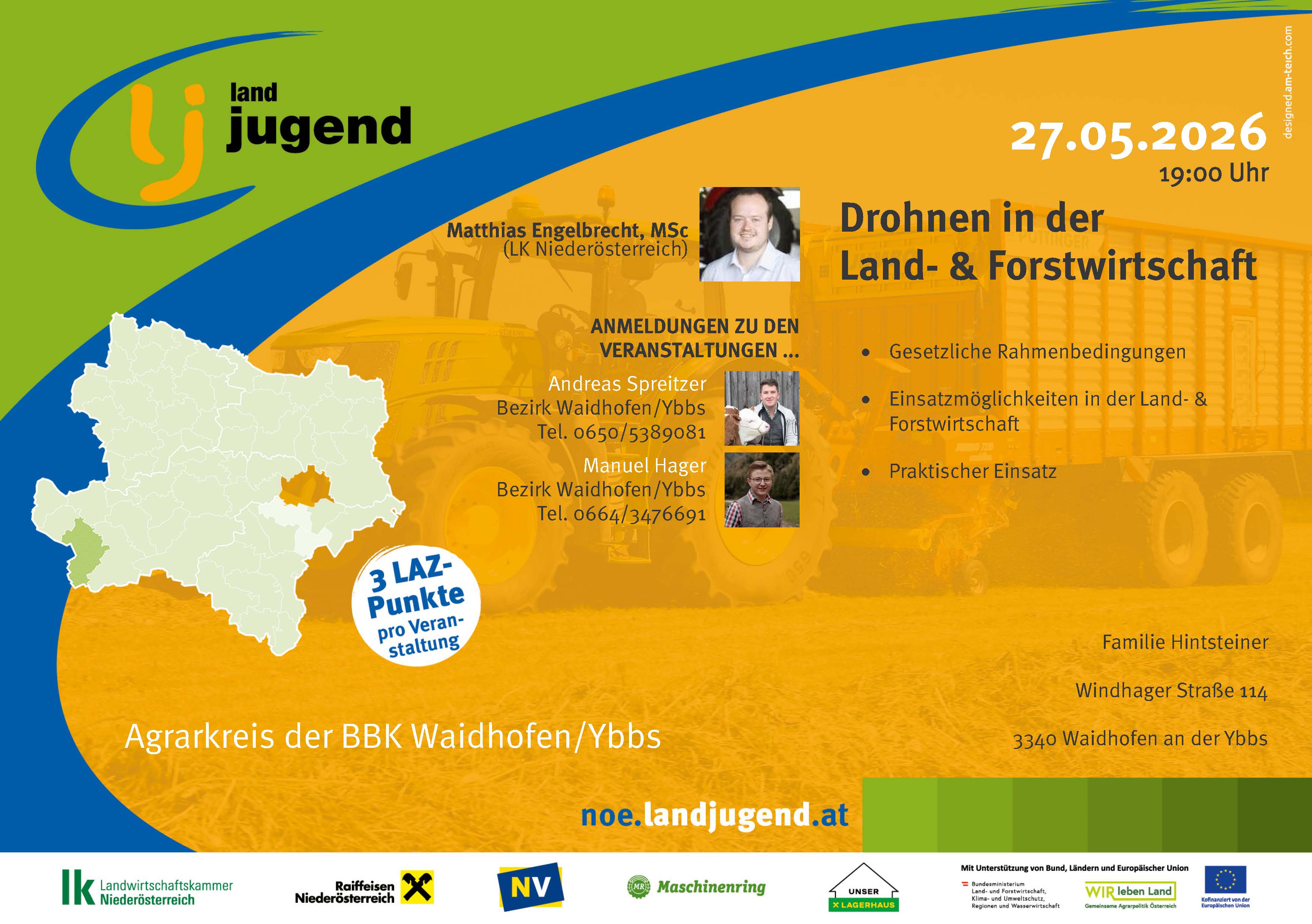 Agrarkreis der BBK Waidhofen/Ybbs - "Drohnen in der Land- & Forstwirtschaft"