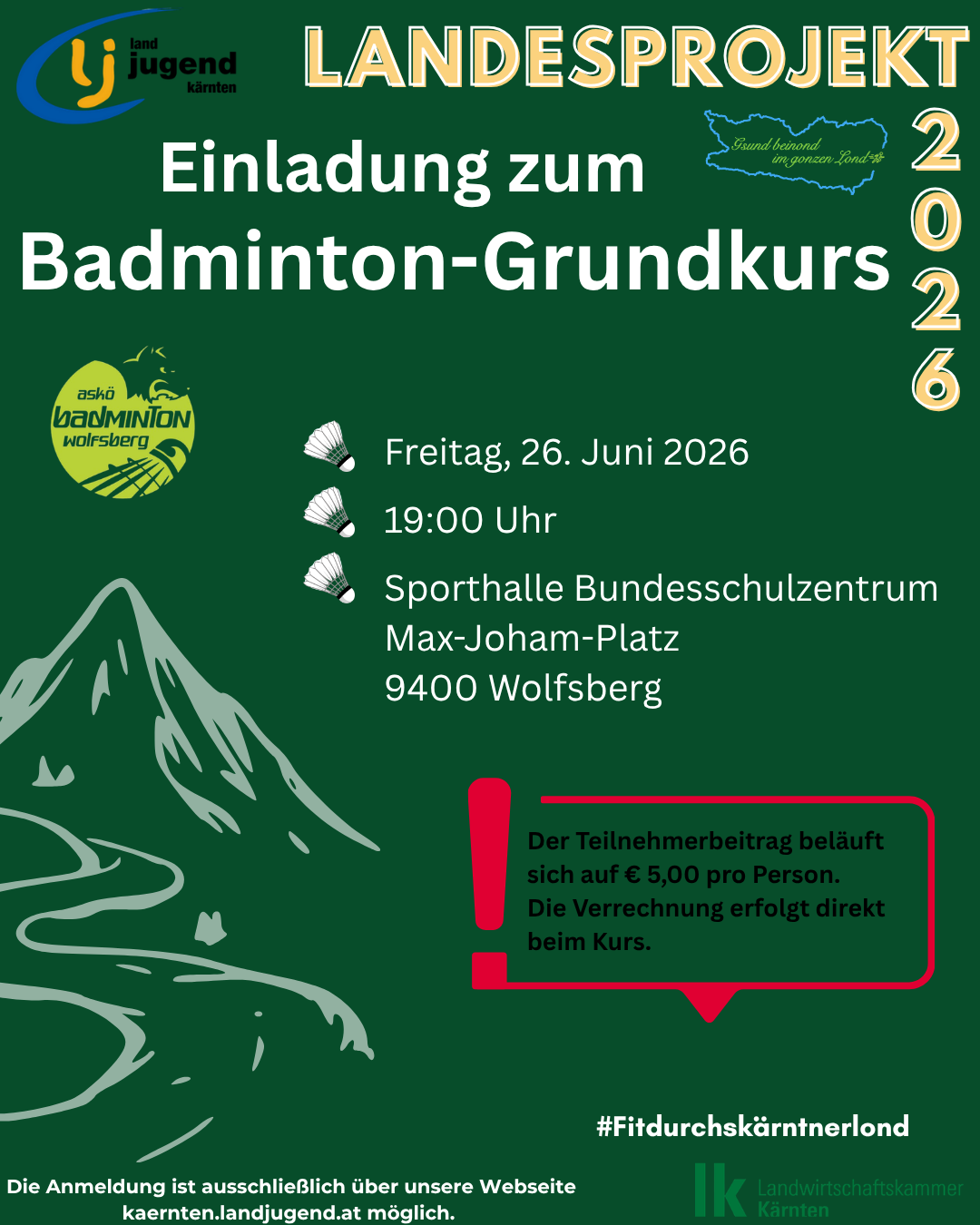 Landesprojekt 2026: Badminton
