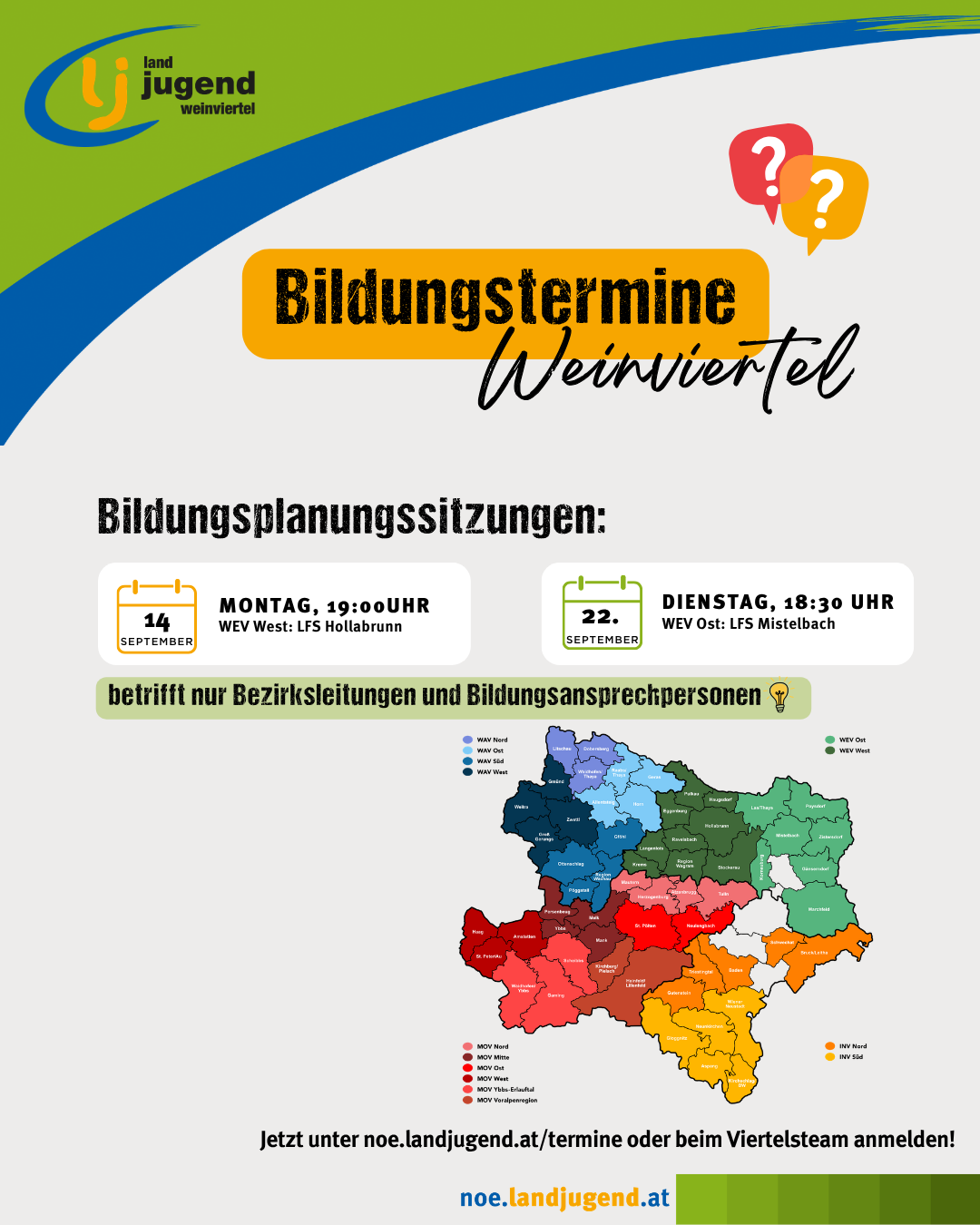 Bildungsplanungssitzung in der Bildungsregion WEV West
