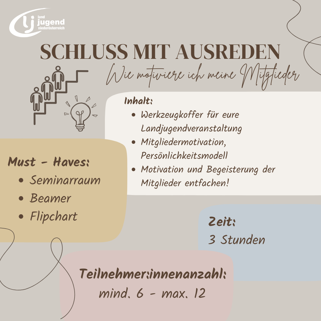 Schluss mit Ausreden - Wie motiviere ich meine Mitglieder - Bildungsregion MOV Mitte