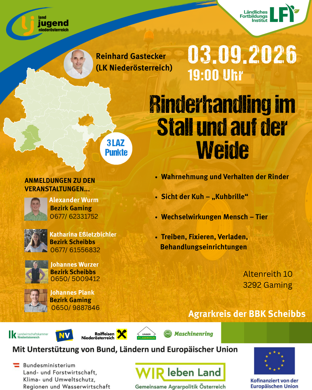 Agrarkreis der BBK Scheibbs - "Rinderhandling im Stall und auf der Weide"