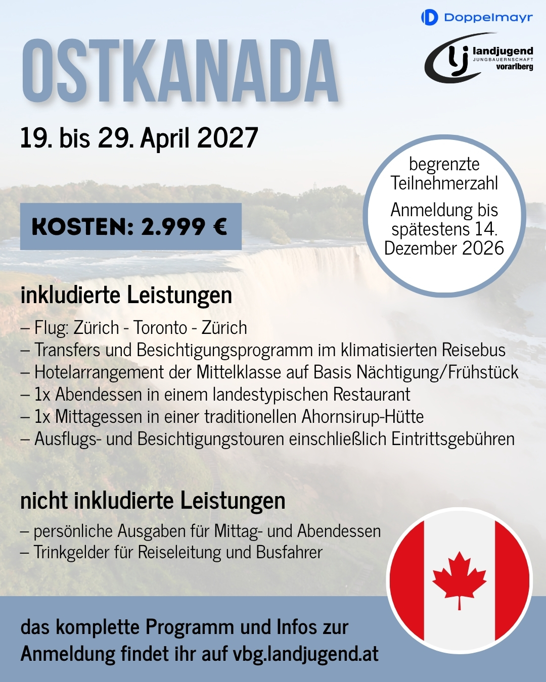 Landesreise Ostkanada 2027