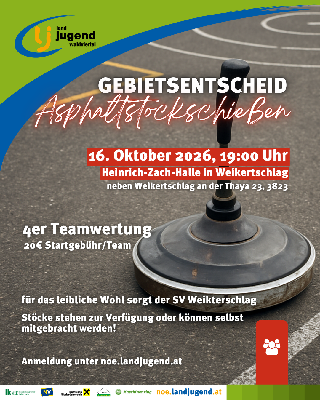 Gebietsentscheid Asphaltstockschießen im Waldviertel