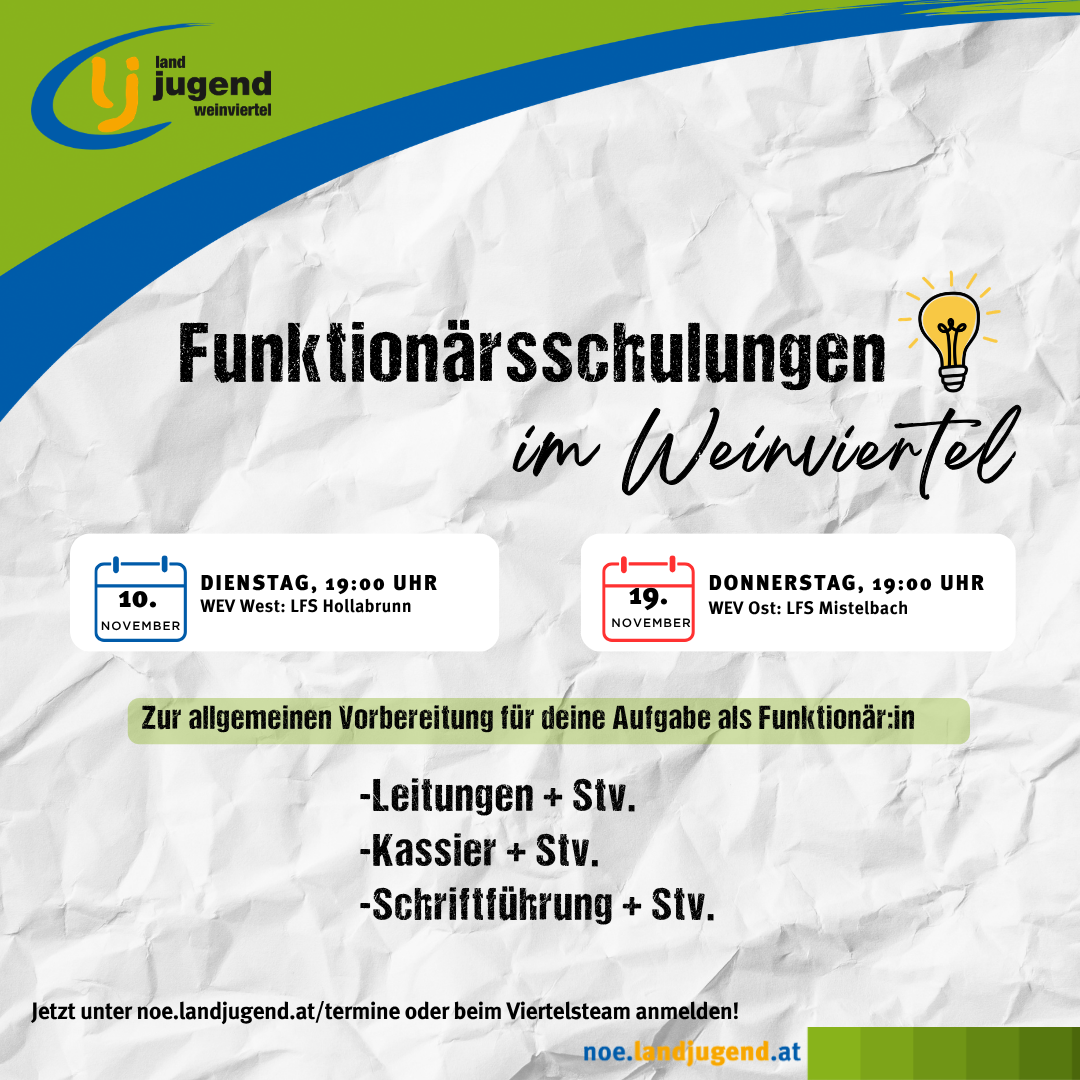 2026 Funktionärsschulung - Bildungsregion WEV West