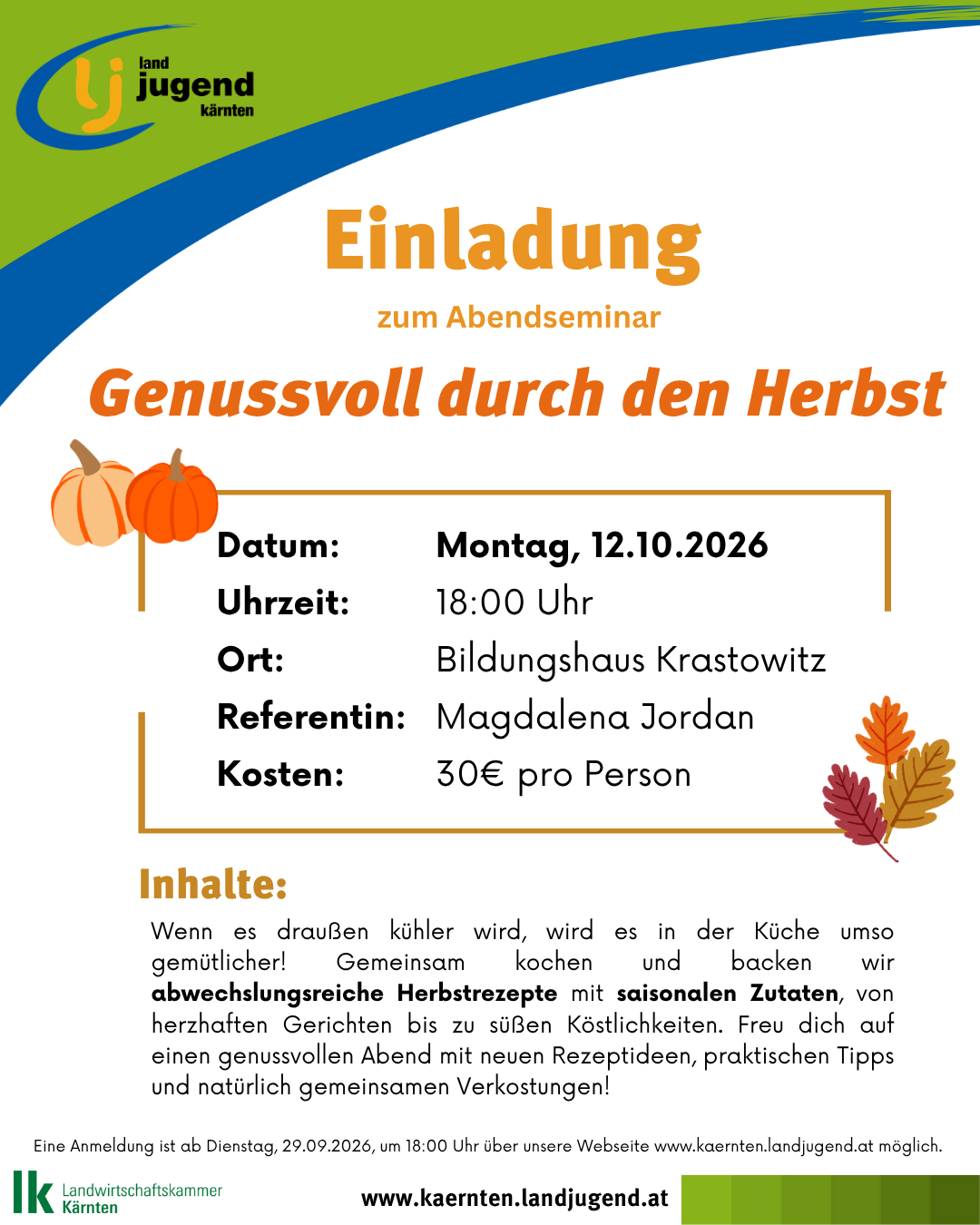 Herbstküche - Genussvoll durch den Herbst