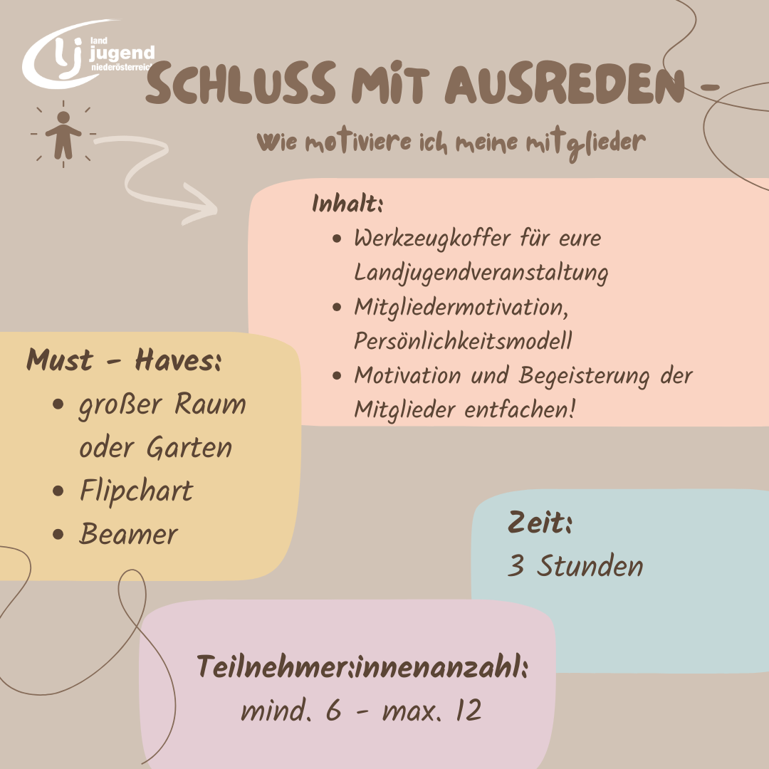 Schluss mit Ausreden - Wie motiviere ich meine Mitglieder im Bezirk Amstetten